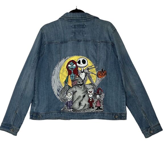 Sonoma Jackets & Blazers - Disney Nightmare Before Christmas Jean‎ Jacket Large Denim Halloween Handmade